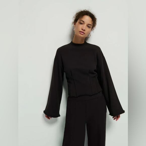Nation LTD Tops - NWT Nation LTD Rocky Sweatshirt Jet Black Women’s Size Large